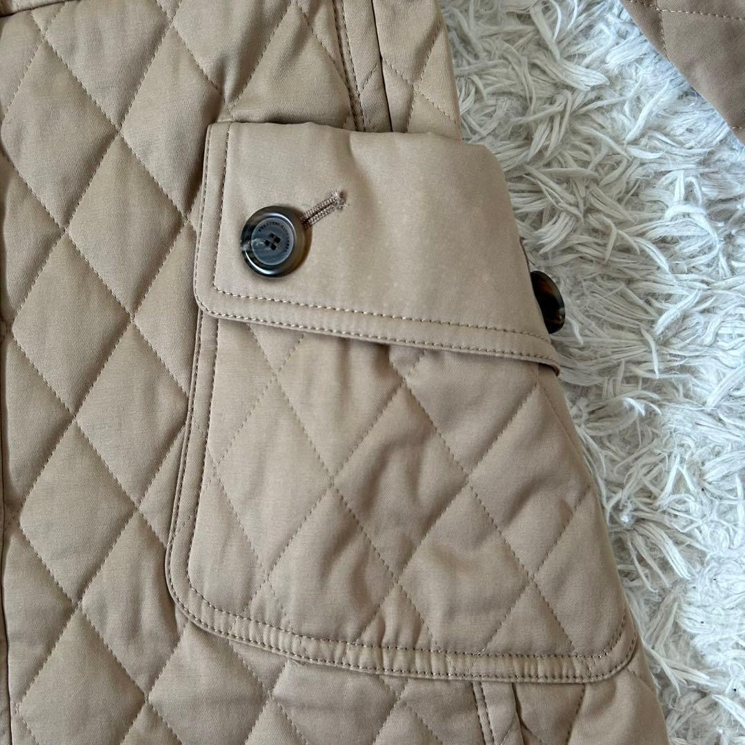 バーバリーブルーレーベル キルティング ファー付き ロングコート ノバチェック