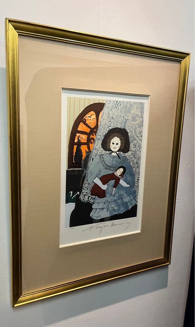 フジコ・ヘミング　「人形を抱く少女」2008年制作限定160 　シルクスクリーン