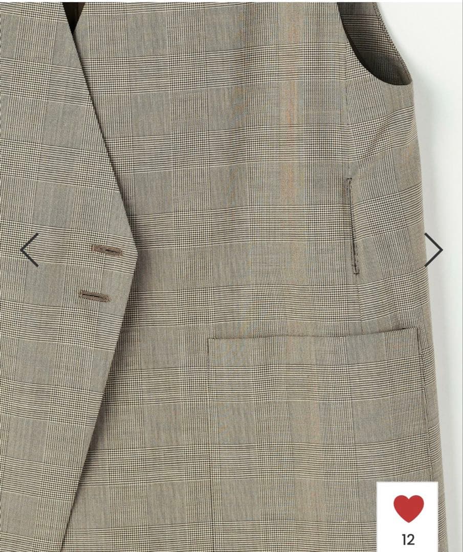 【美品】L'EQUIPE ストレッチグレンチェック ロングジレ