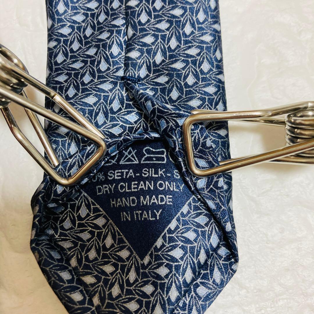 【超極美品】Brioni ブリオーニ 最高級シルクネクタイ ネイビー 小紋柄