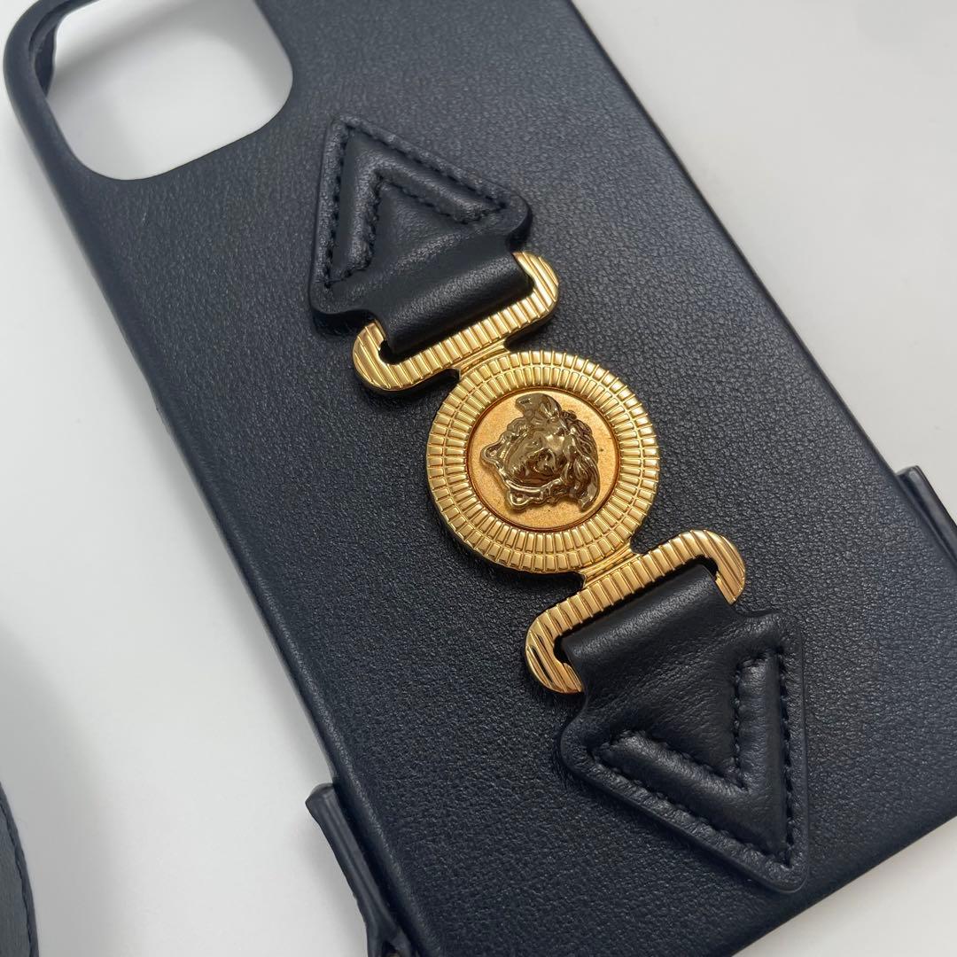 【✨未使用級】 ヴェルサーチ iPhone13ケース メデューサ ストラップ 黒