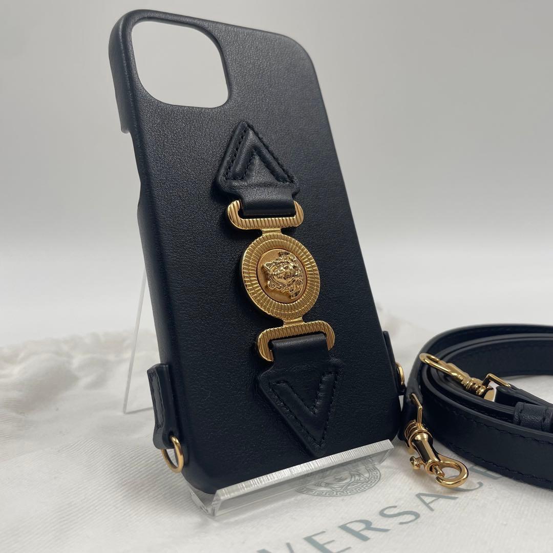 【✨未使用級】 ヴェルサーチ iPhone13ケース メデューサ ストラップ 黒