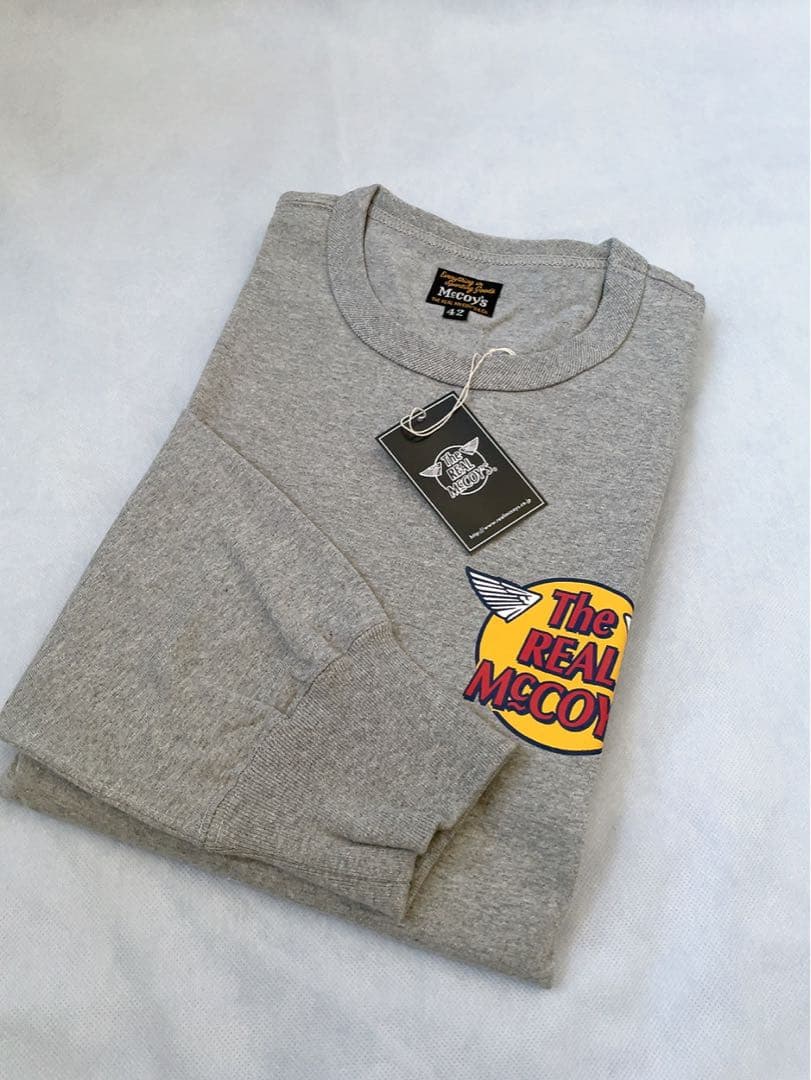 リアルマッコイズ 長袖Tシャツ ロゴマーク　グレー