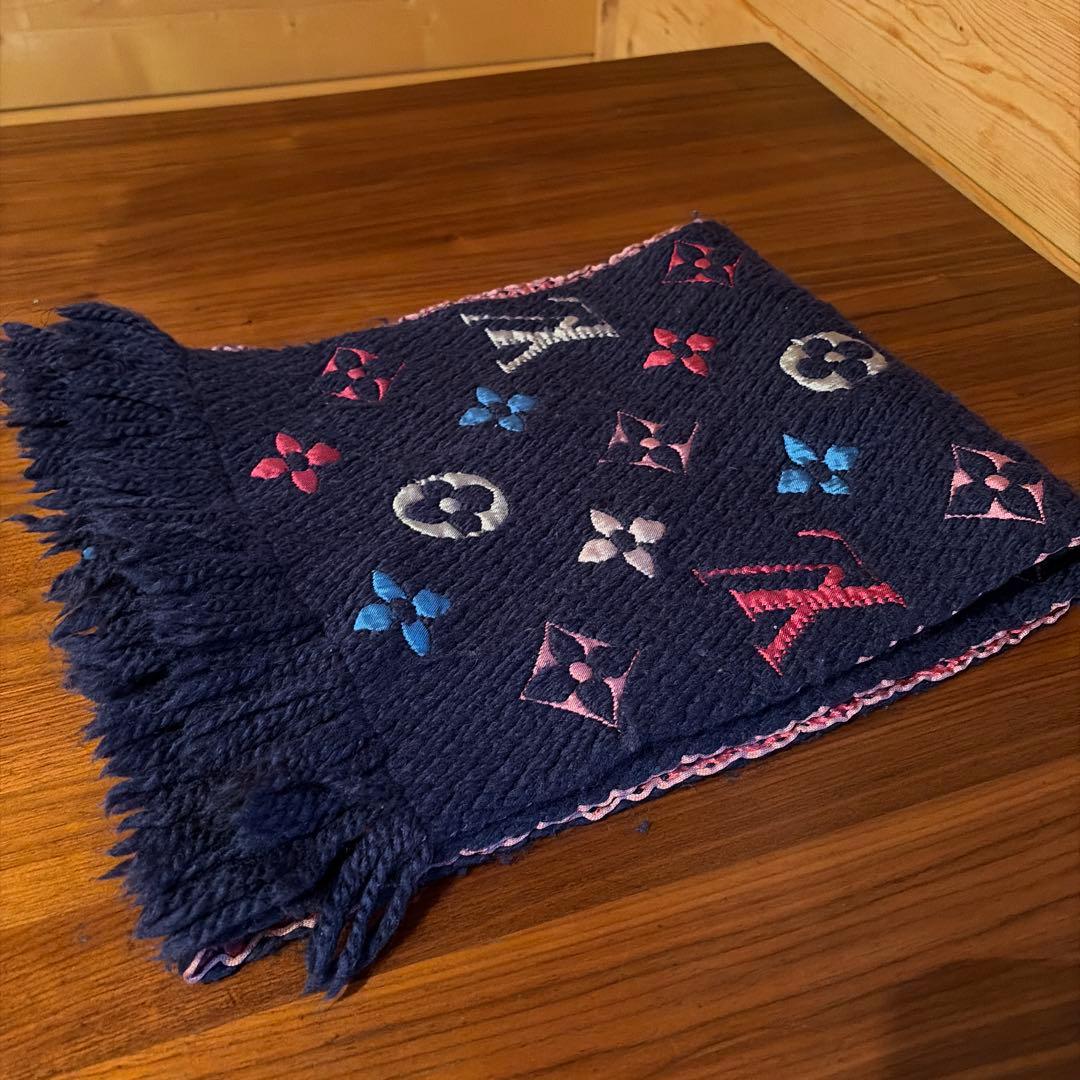 最終値引♦︎美品♦︎LOUIS VUITTON モノグラムマフラー ネイビー
