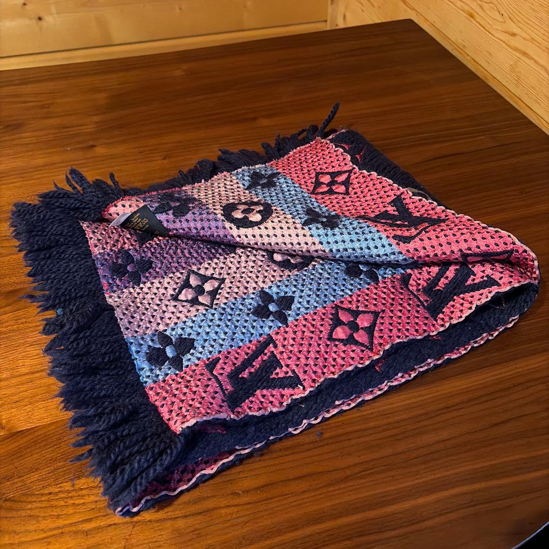 最終値引♦︎美品♦︎LOUIS VUITTON モノグラムマフラー ネイビー