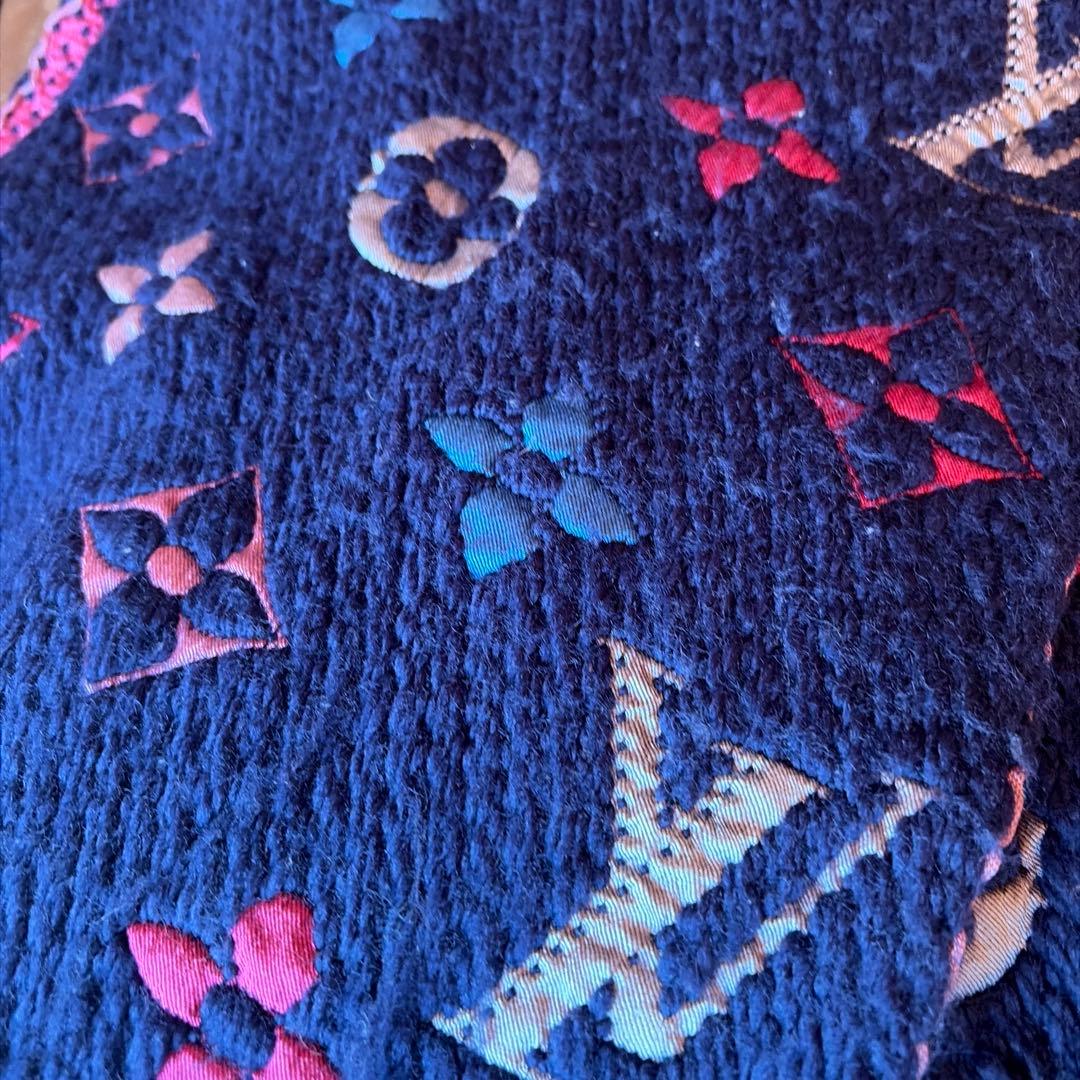 最終値引♦︎美品♦︎LOUIS VUITTON モノグラムマフラー ネイビー