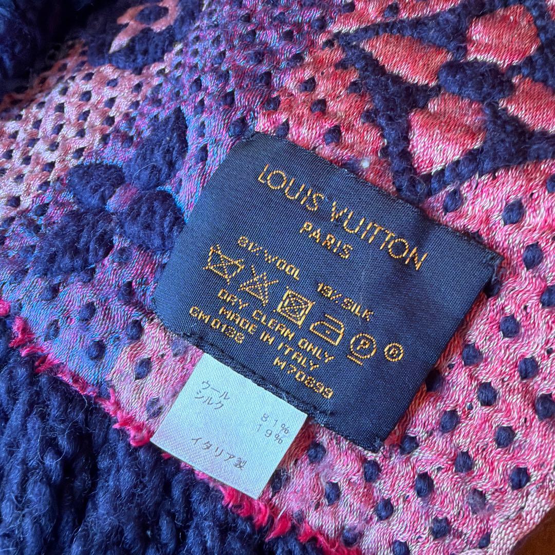 最終値引♦︎美品♦︎LOUIS VUITTON モノグラムマフラー ネイビー