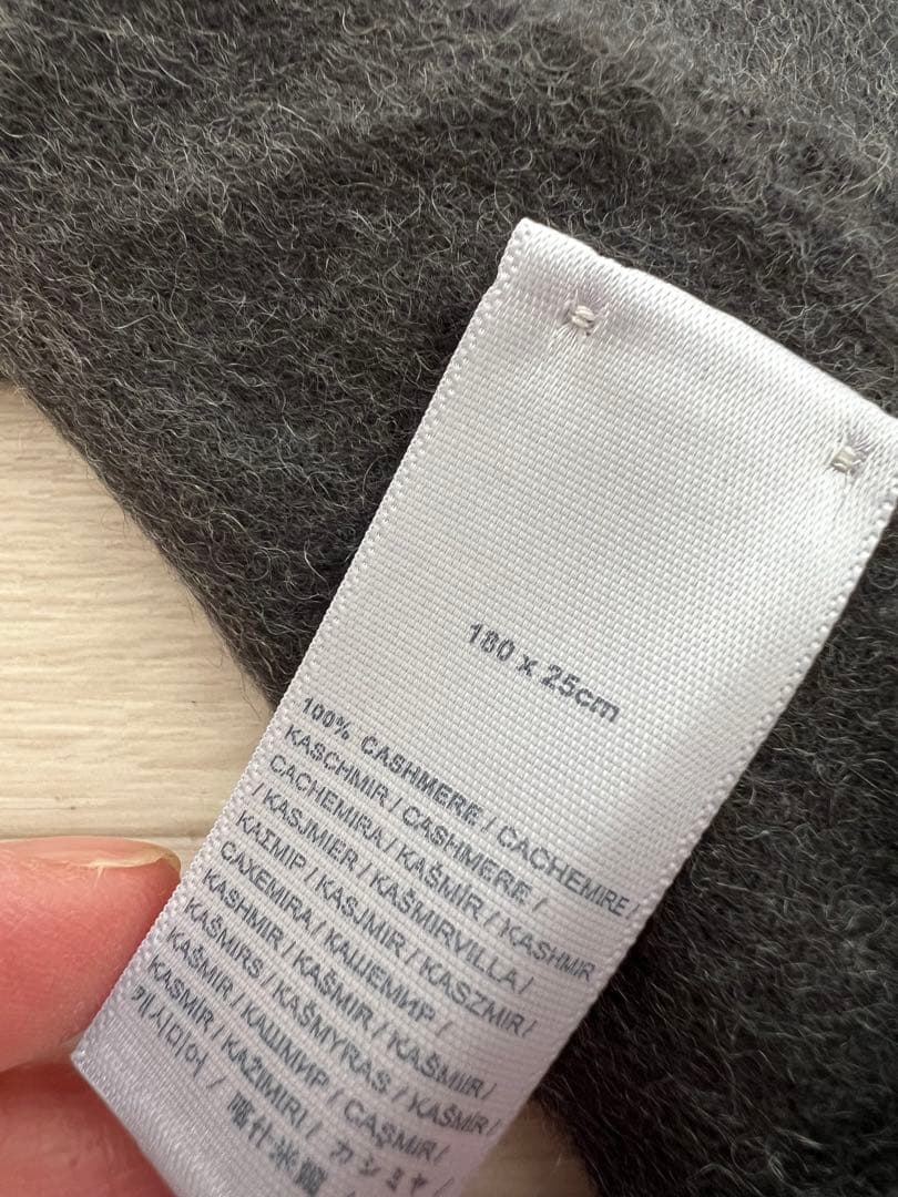 Johnstons of Elgin 100%カシミヤ マフラー ダークグレー