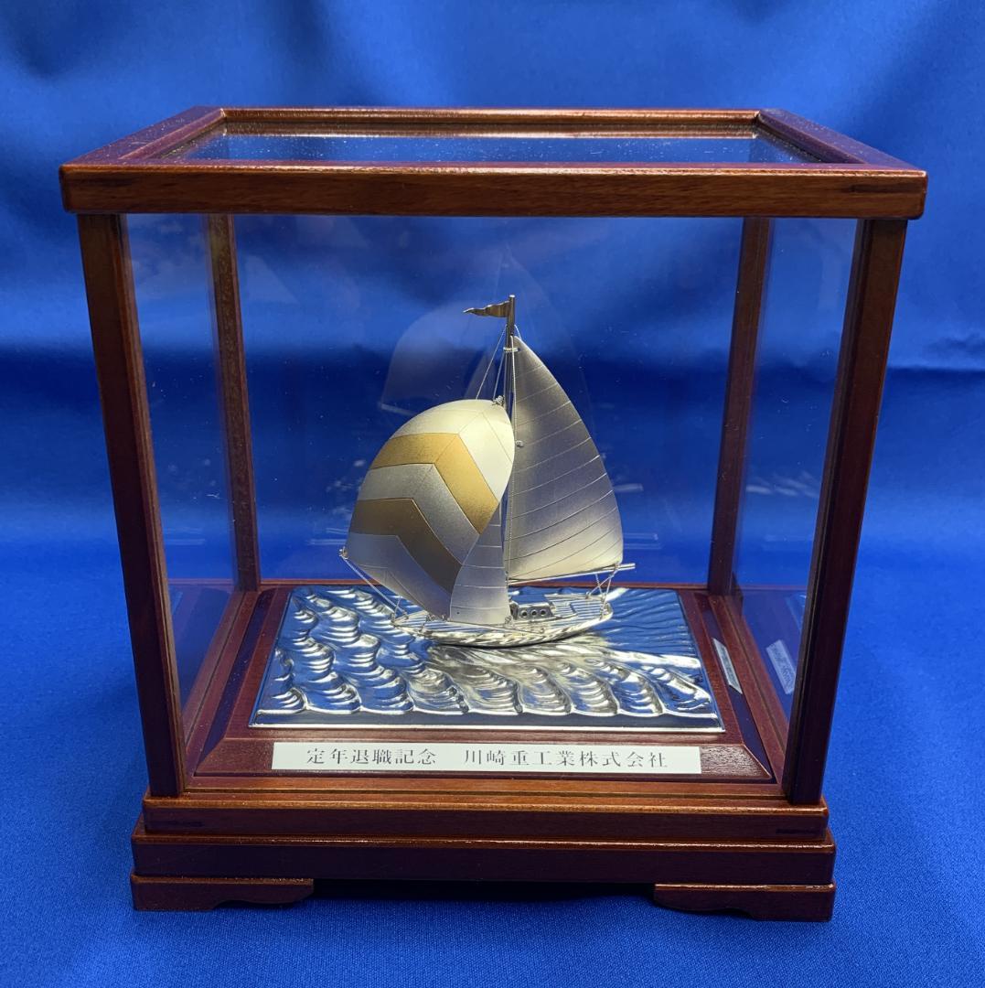 A-712【 銀製ヨットの置物 】銀製工芸品 TAKEHIKO（武比古）