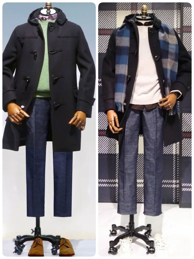 ニューヨーカー／近年もの メンズ 上質ウールダッフルコート ネイビー トグル