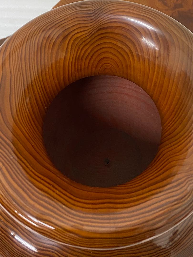 3-3293 世界遺産 屋久杉 壺 飾り台付き 花器 花瓶 装飾壺 木壺 無垢材