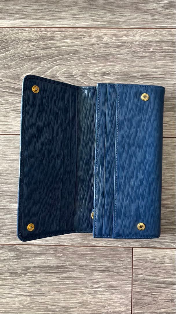 PRADA プラダ サフィアーノ 長財布 ネイビー　青　ブルー 箱つき