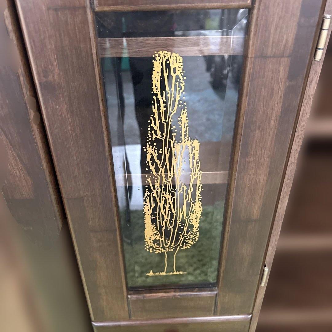 **ミラー付きの木製シューズボックス（下駄箱）カントリー　英国　丸脚