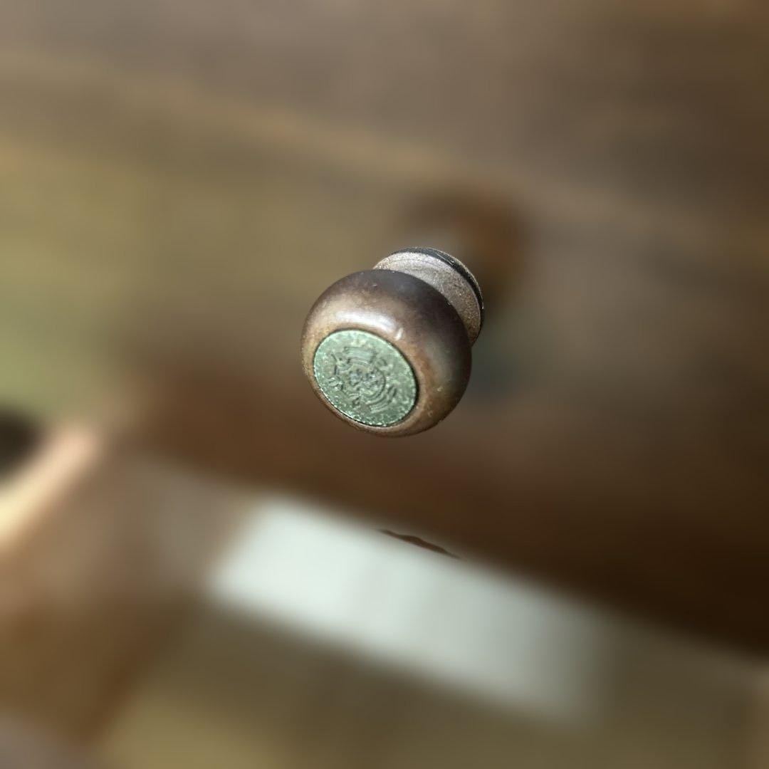 **ミラー付きの木製シューズボックス（下駄箱）カントリー　英国　丸脚