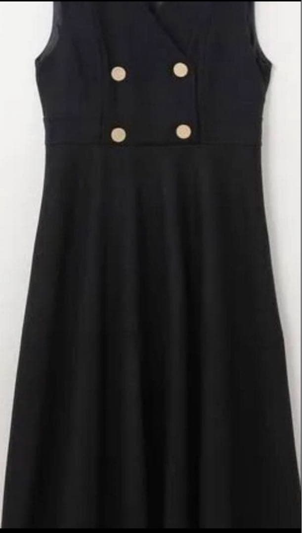 グレースコンチネンタル　黒 ダブルボタン Aライン ワンピース