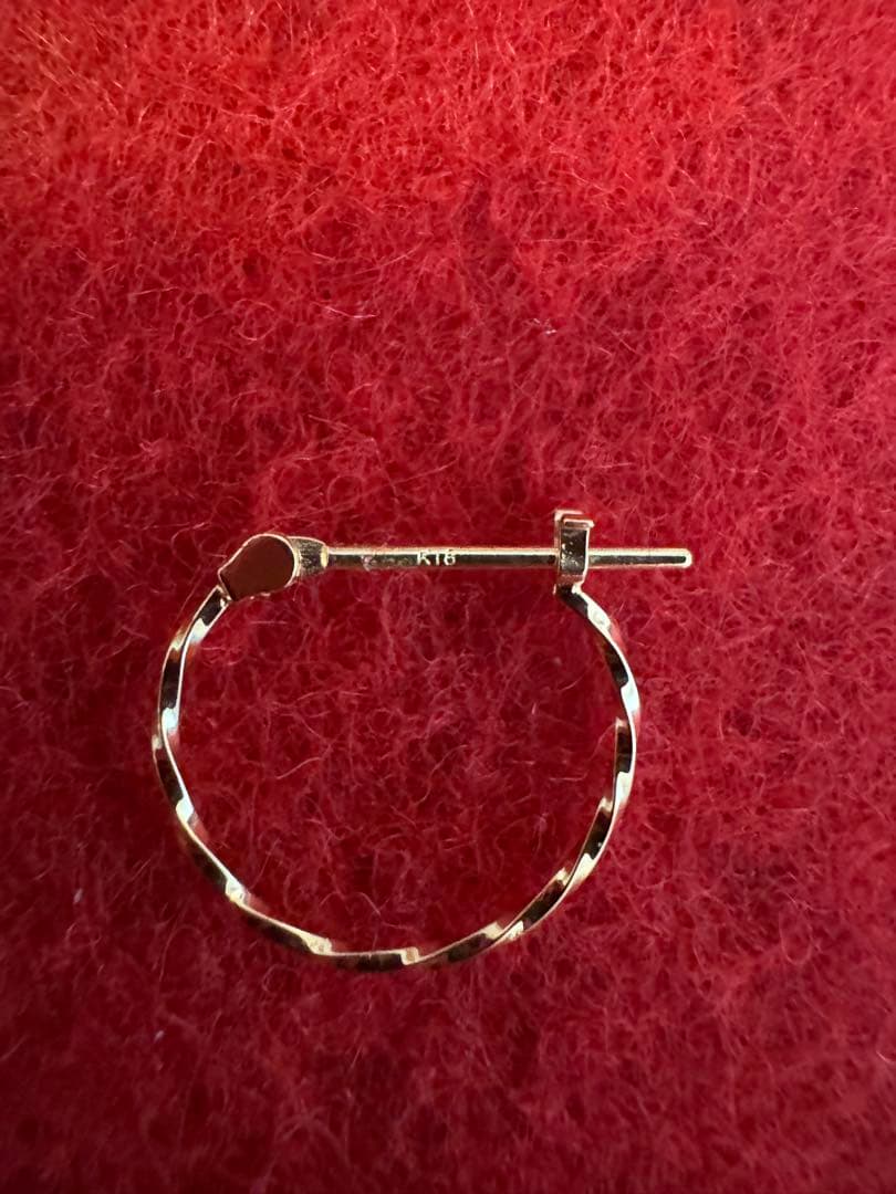 K18ツイストフープピアス&星型ピアス2点セット