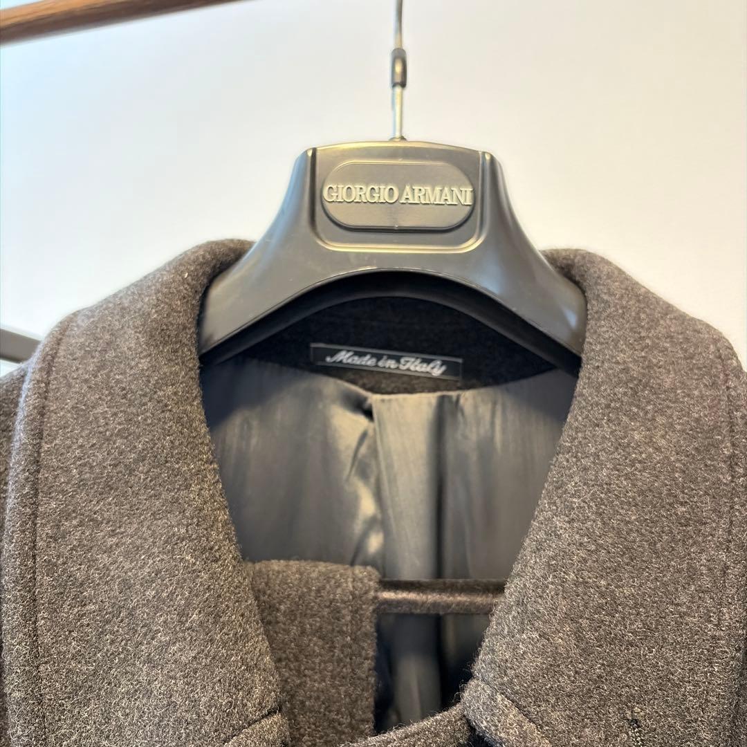 アルマーニ　コート　チャコールグレー