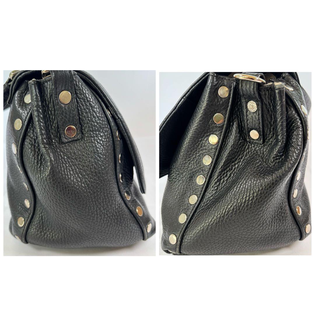 ザネラート ショルダーバッグ 2way 斜め掛け ポスティーナ レザー ブラック