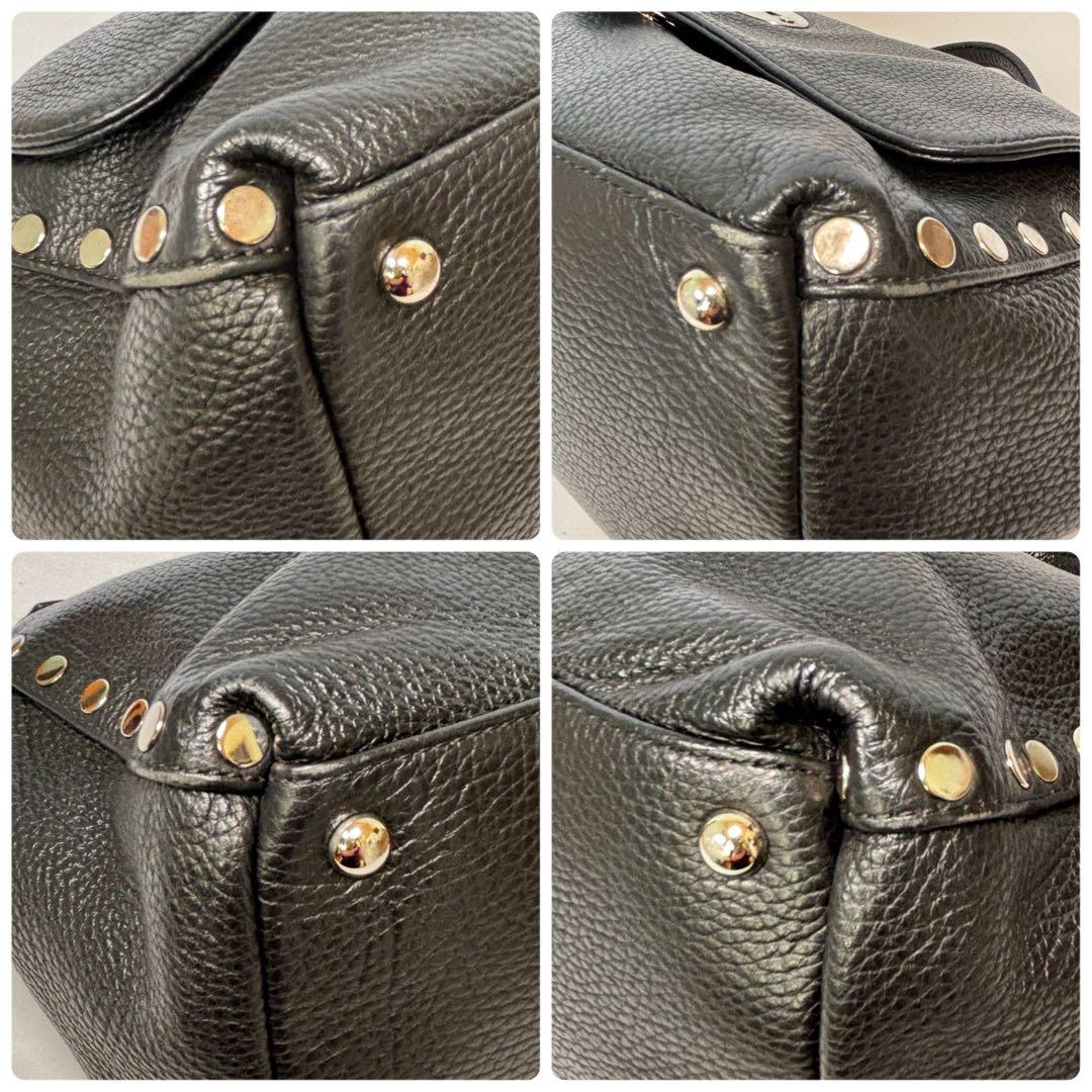 ザネラート ショルダーバッグ 2way 斜め掛け ポスティーナ レザー ブラック