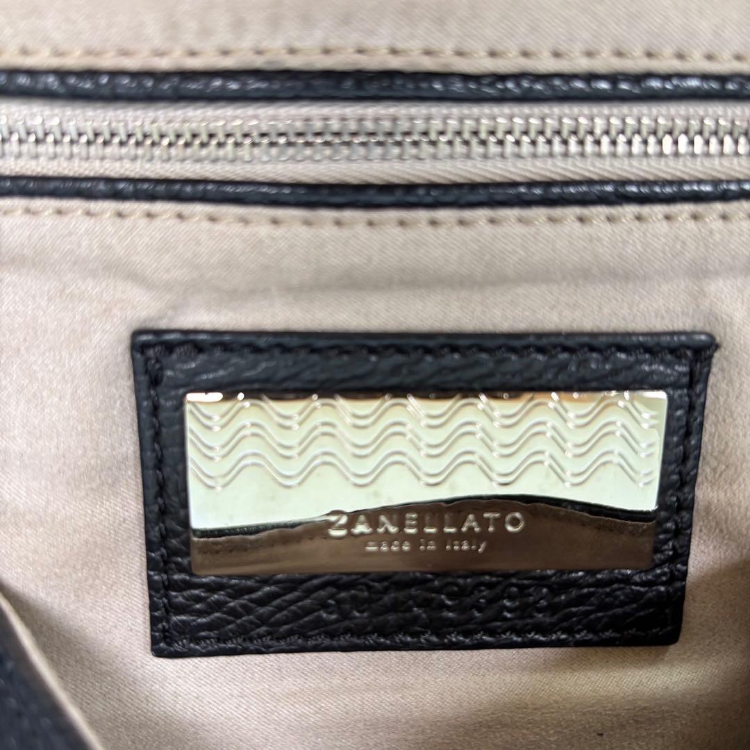 ザネラート ショルダーバッグ 2way 斜め掛け ポスティーナ レザー ブラック