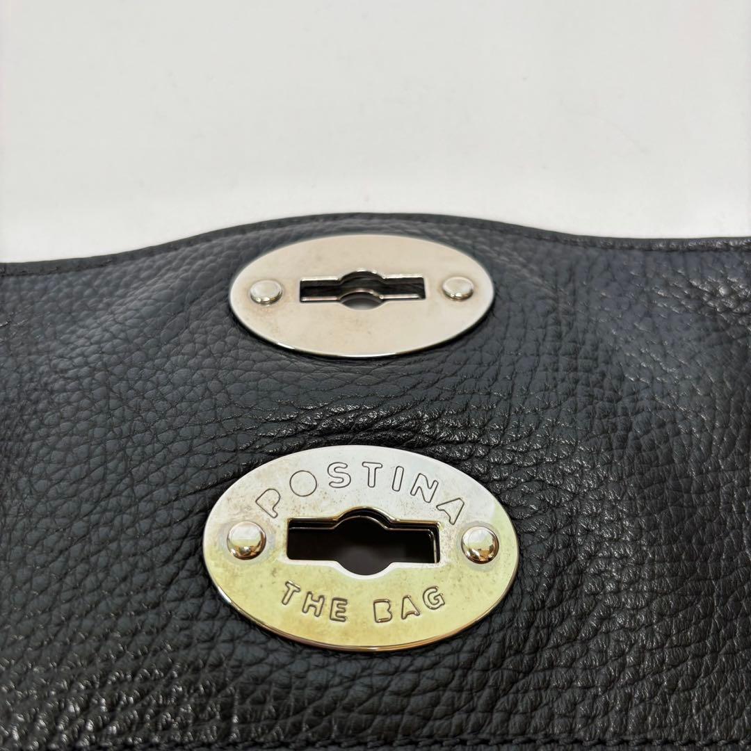 ザネラート ショルダーバッグ 2way 斜め掛け ポスティーナ レザー ブラック