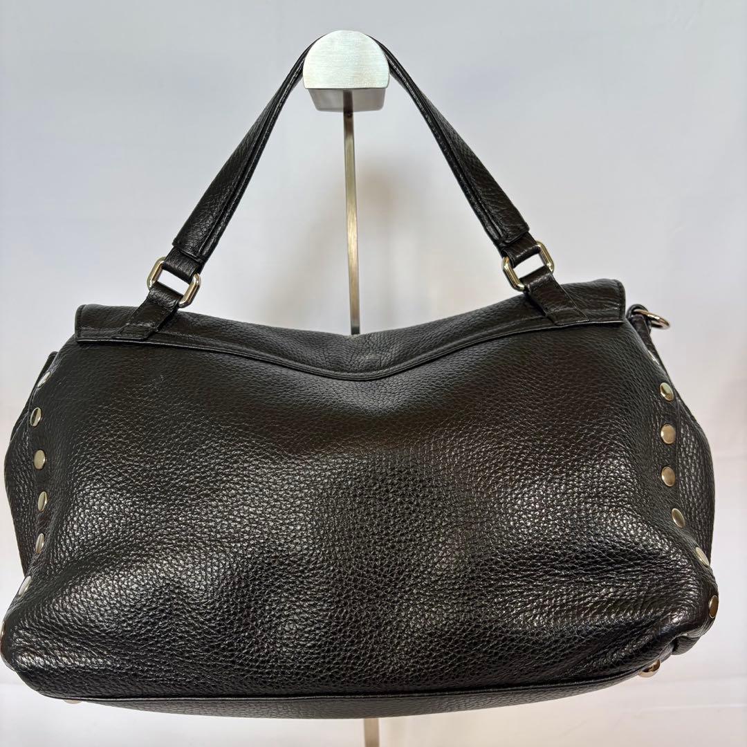 ザネラート ショルダーバッグ 2way 斜め掛け ポスティーナ レザー ブラック