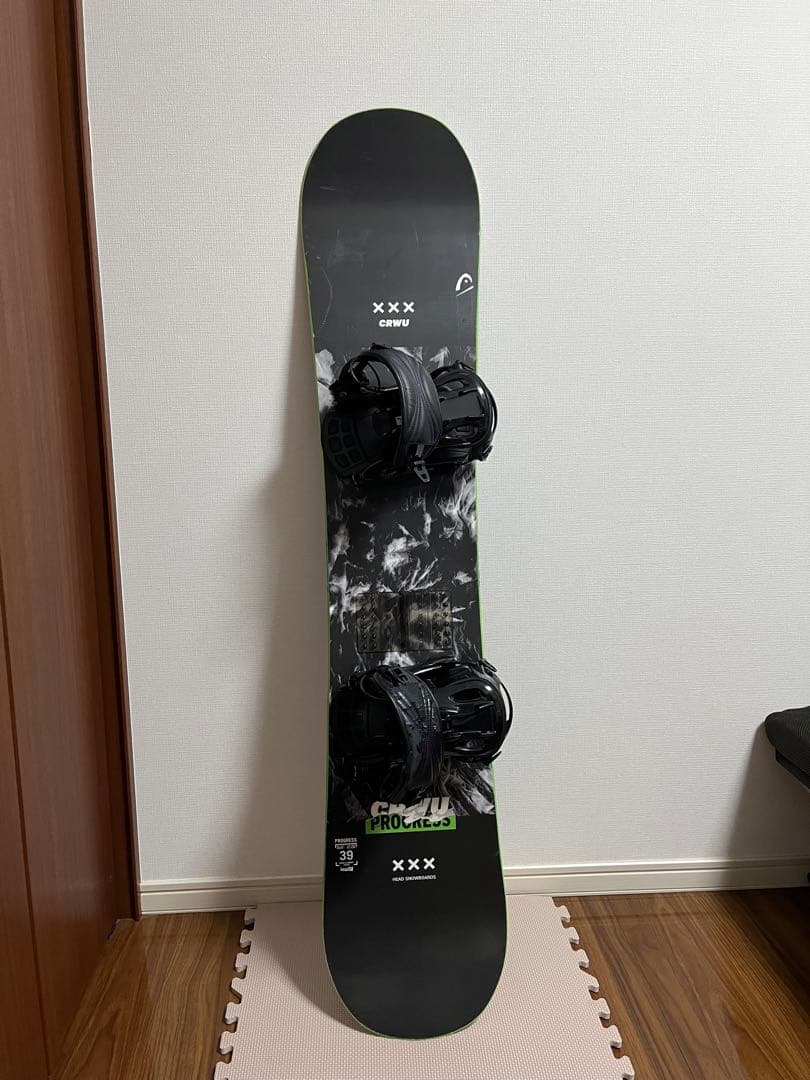 スノーボード HEADブラック/グリーン ビンディング付き