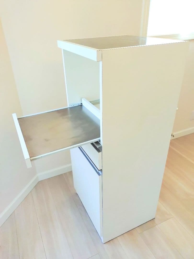 ホワイト レンジボード 高さ約117cm