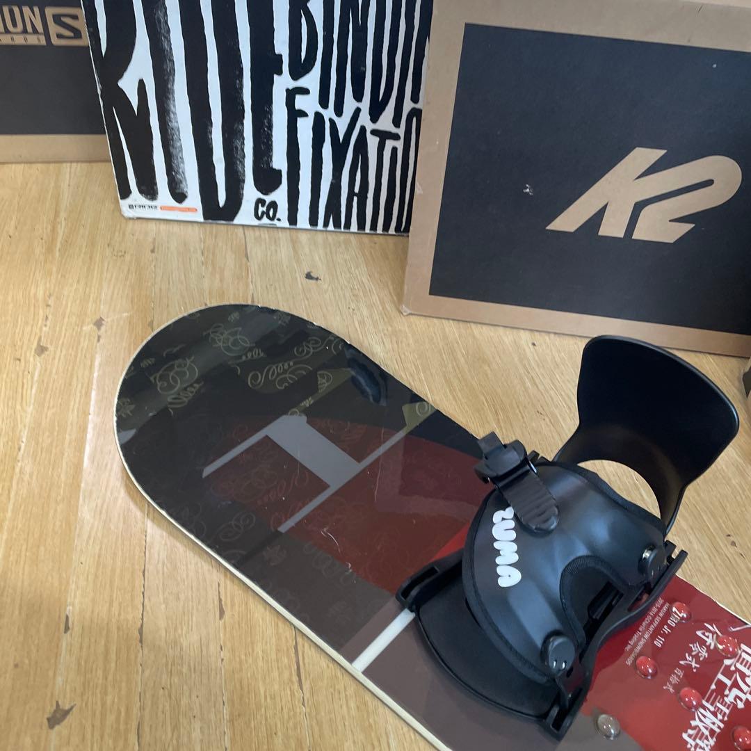 眞空雪板等×ZUMA　キッズスノーボードセット　未使用バイン付4点セット