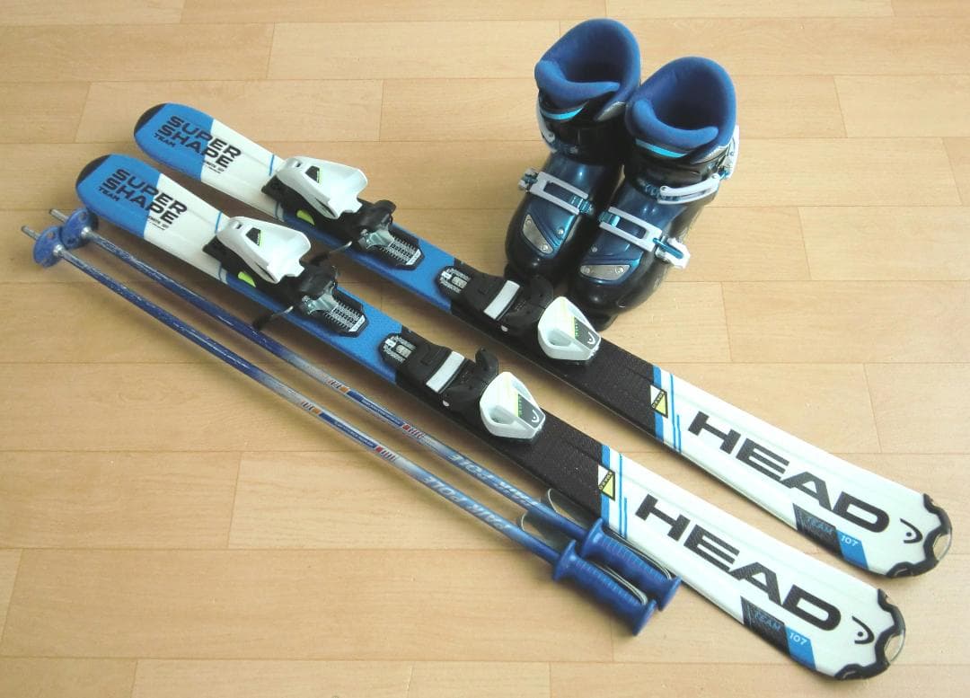■■送料無料■HEAD■子供用スキーフルセット■板107靴21■WAX済■■