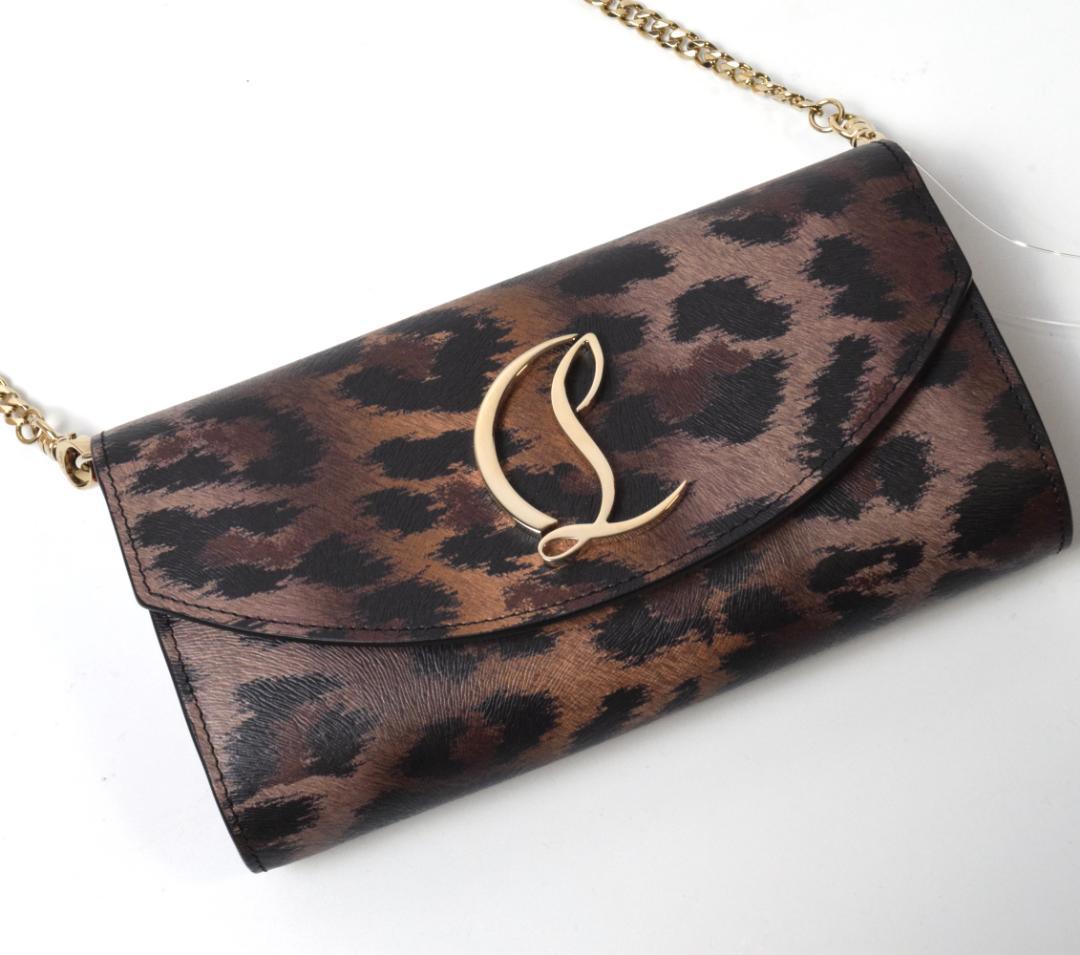 未使用 クリスチャンルブタン LOUBI54 レオパード ウォレットバッグ 財布