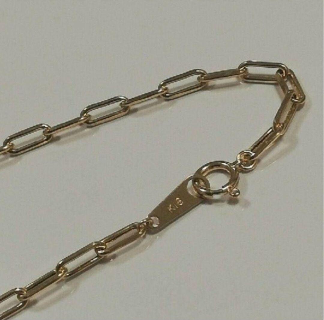 【最安値】K18 18金 18k YG ペーパークリップ ネックレス 40cm