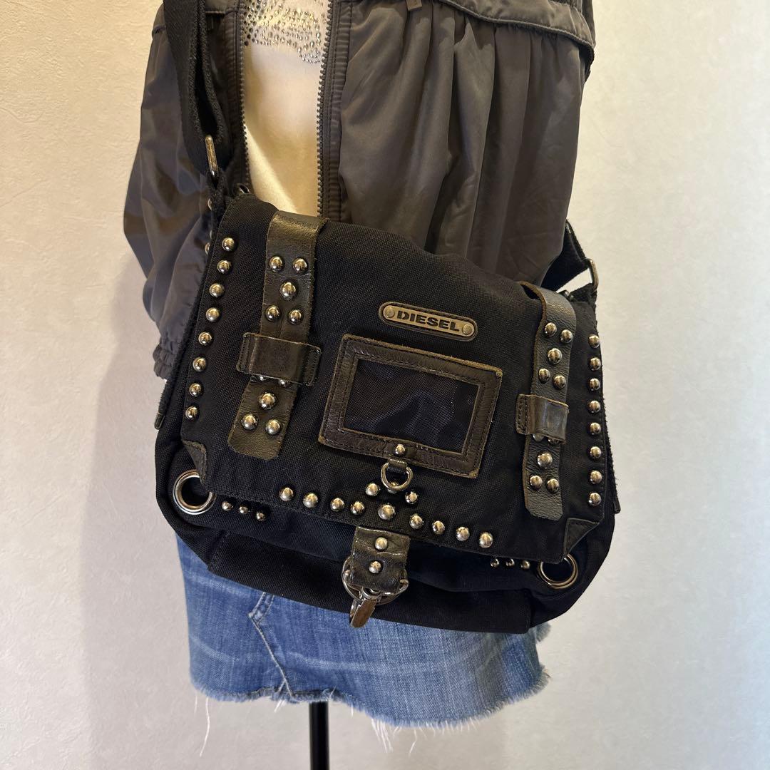 archive DIESEL studs shoulderbag Y2Kグランジ