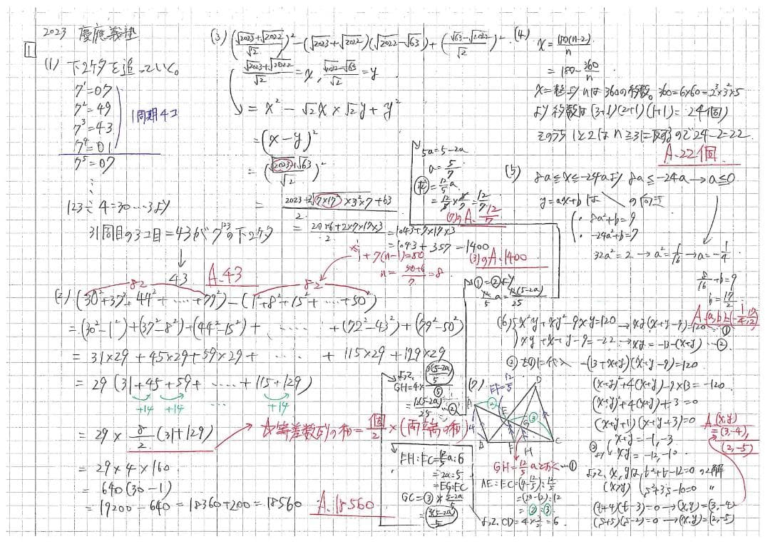 今だけ割引 塾講師オリジナル数学解説 慶應義塾 高校入試 過去問 2013-24