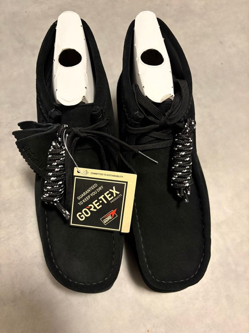 clarksワラビーGORE-TEX ブラックスエード モカシンブーツ