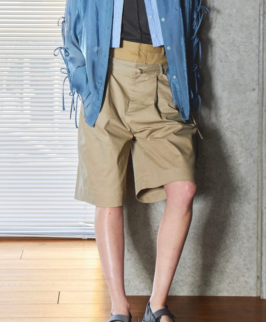 2WAYダブルウエストカーブハーフパンツ