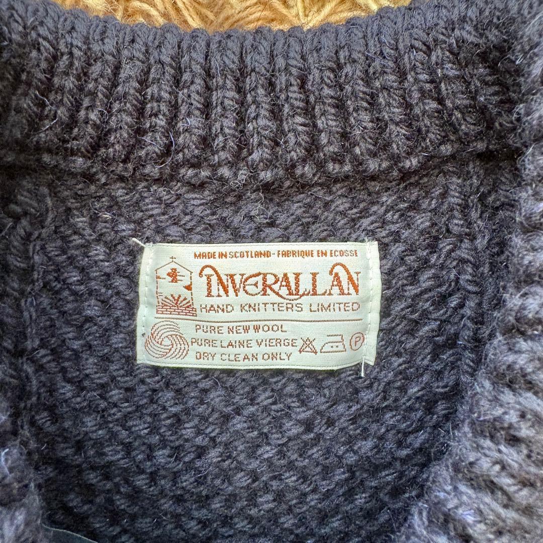 【未使用】インバーアラン メンズ ニット カーディガン ネイビー 40 3A
