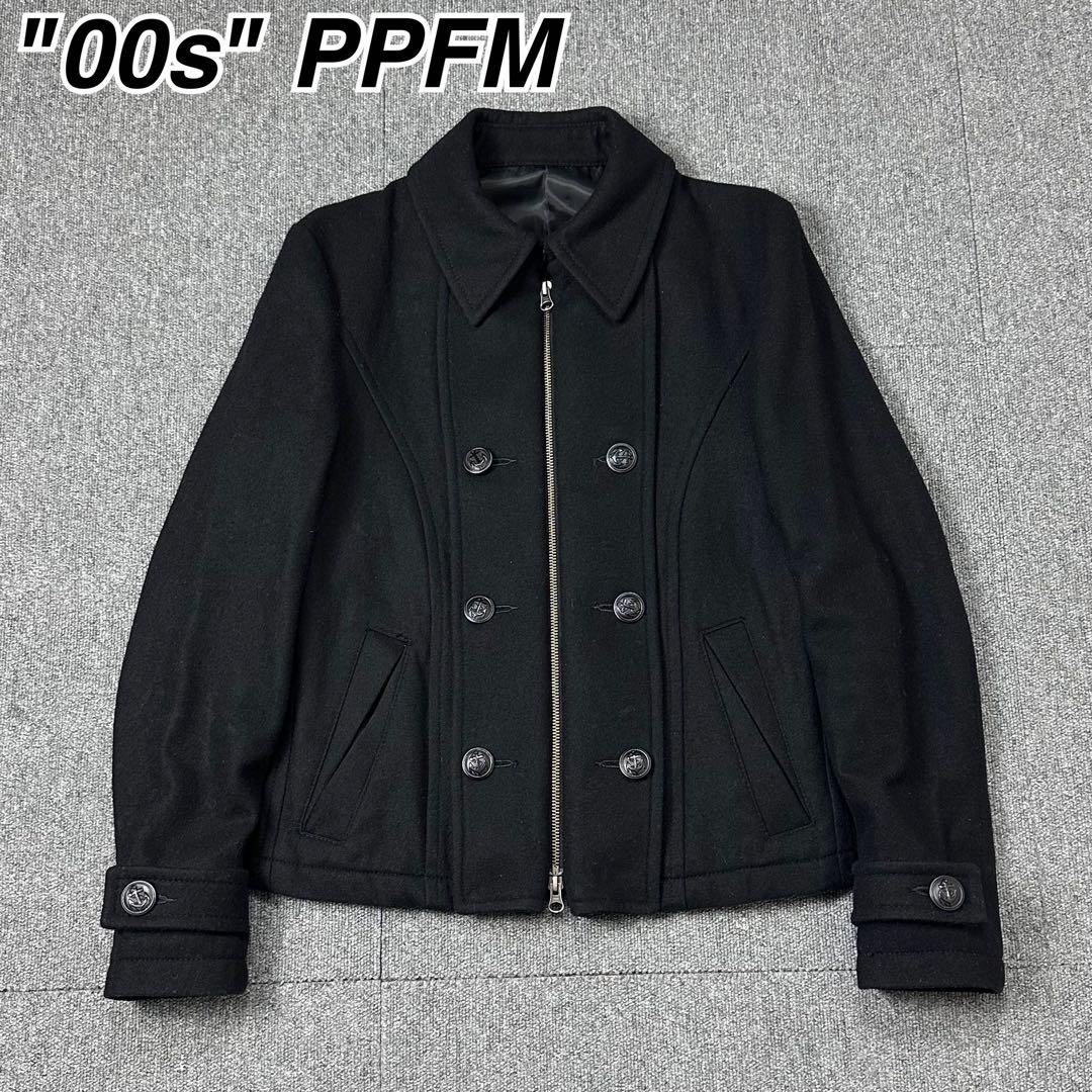 00s PPFM archive ナポレオンジャケット メルトン Pコート 黒