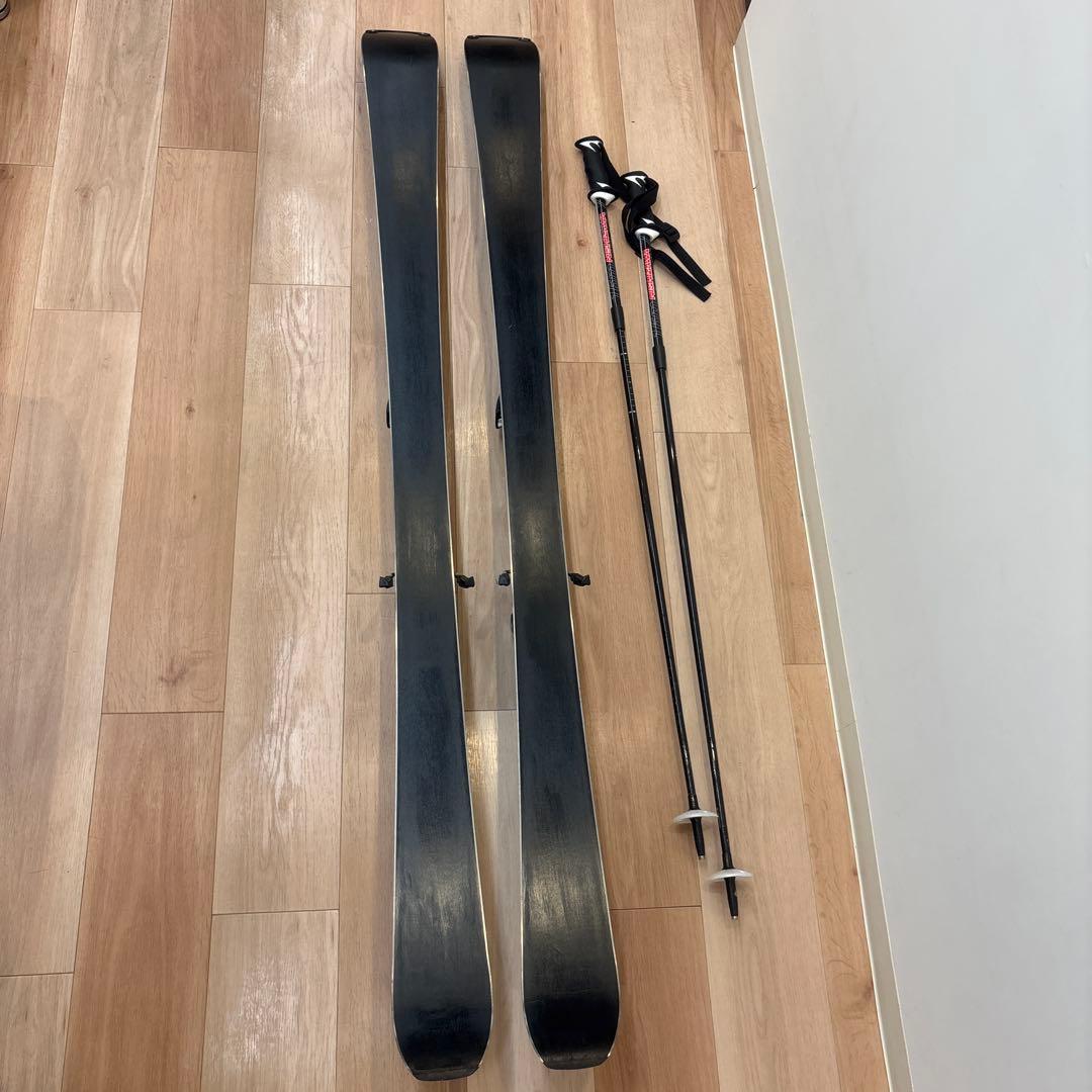 サロモン　スキー板　POWERLINE KART FR 162 ストック付き