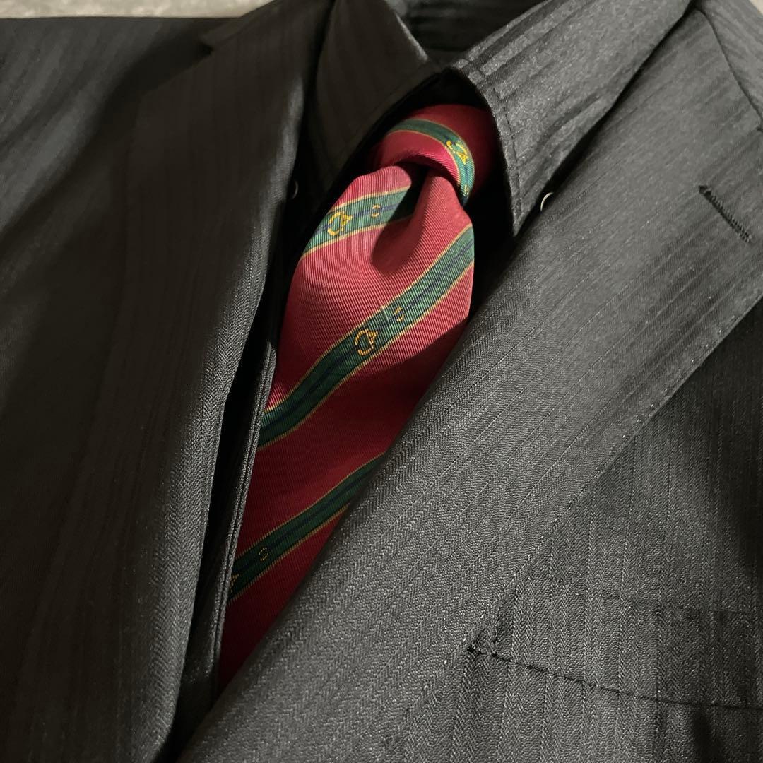 【極美品】イタリアウール 3ピースセットアップスーツ×OLD GUCCIネクタイ