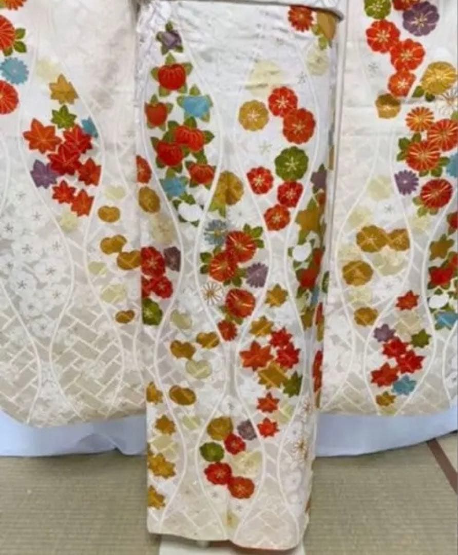 振袖 クリーム色 花柄