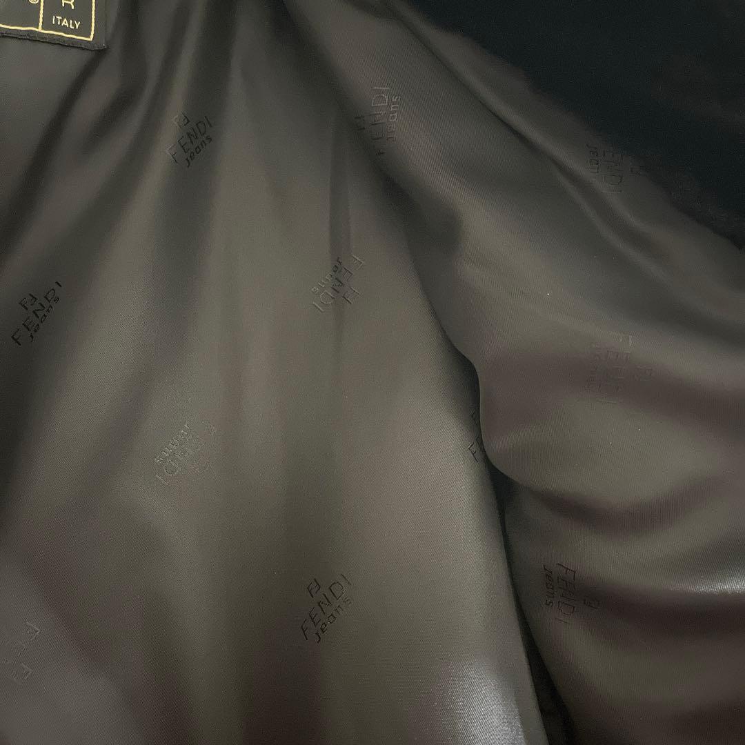 週末セール‼️ FENDI フェンディ ロゴラインデザイン エコファーコート