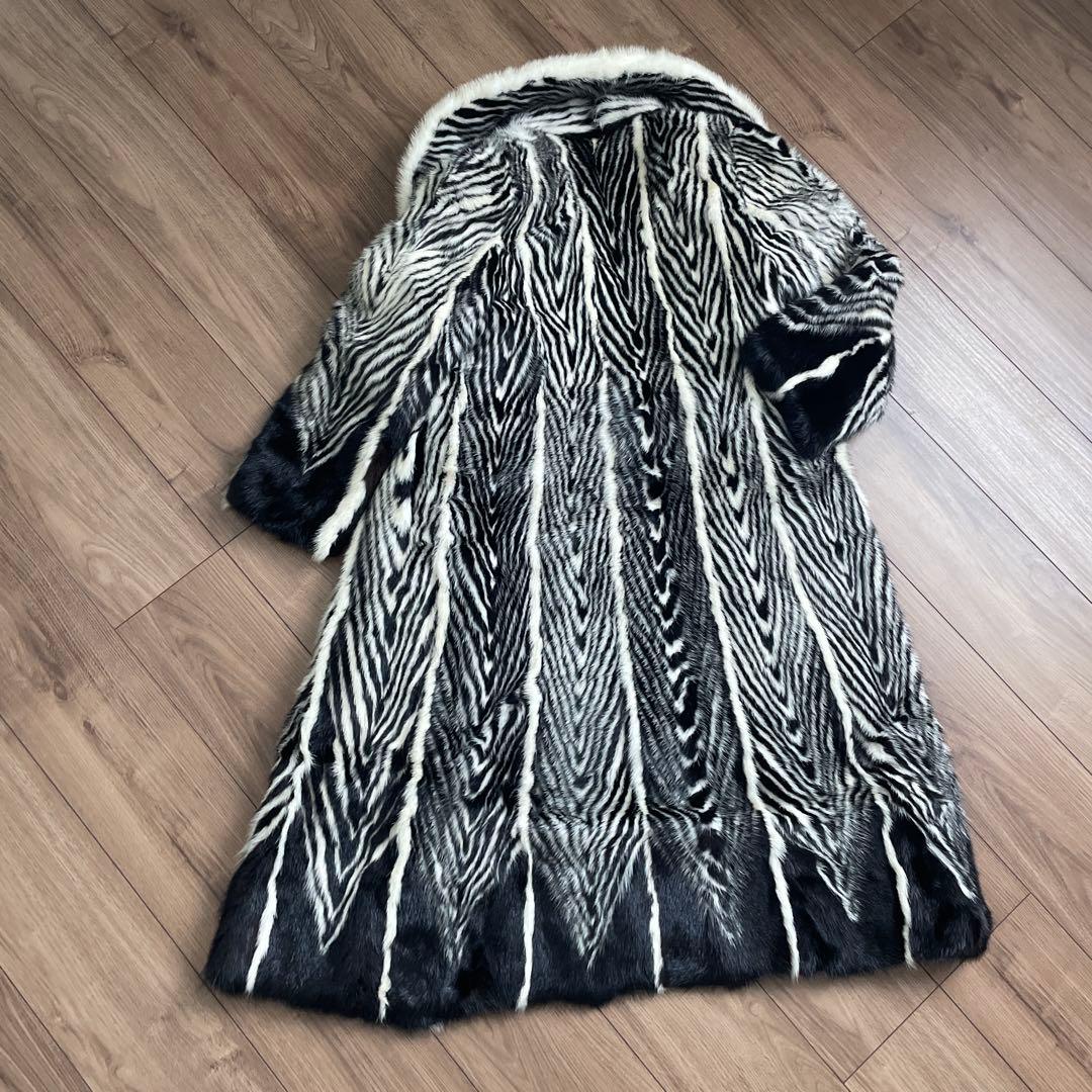 リアルファーコート　毛皮　柄　ヴィンテージ　希少