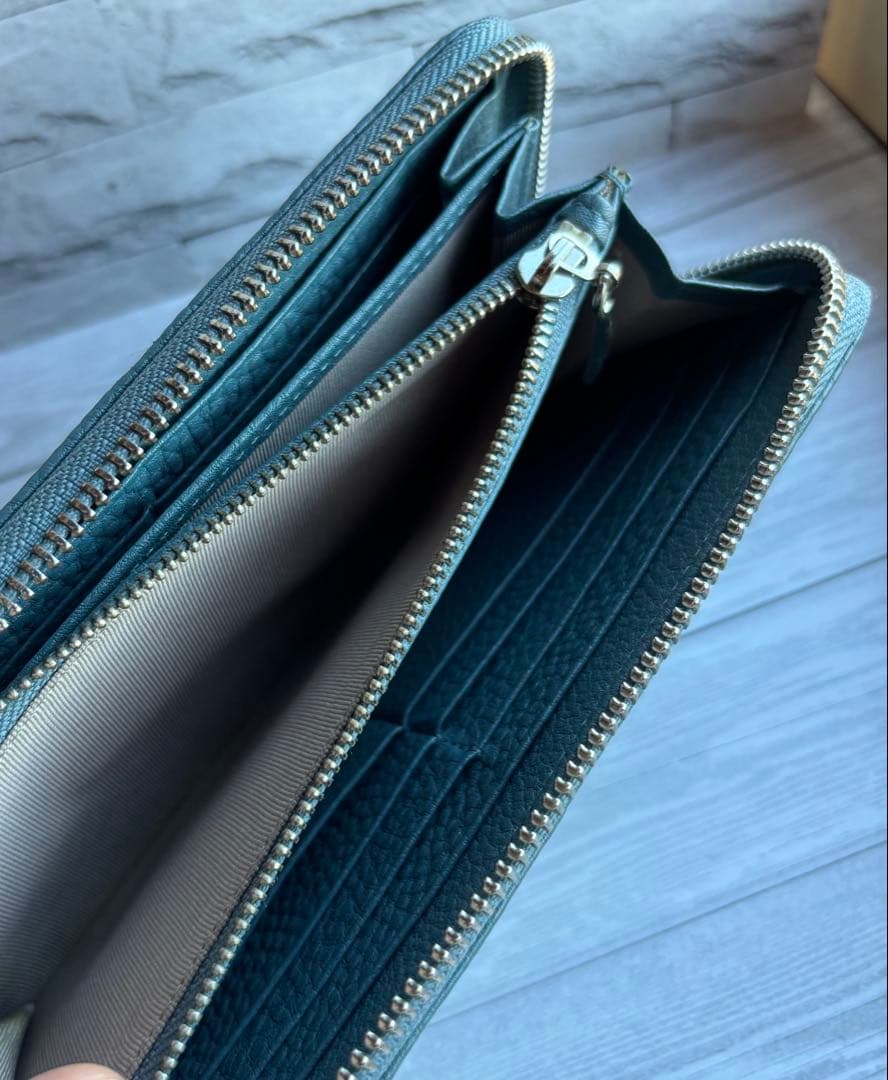 【超美品✨】傳濱野　den HAMANO 青 レザー 長財布