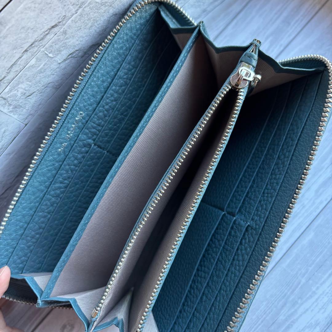 【超美品✨】傳濱野　den HAMANO 青 レザー 長財布