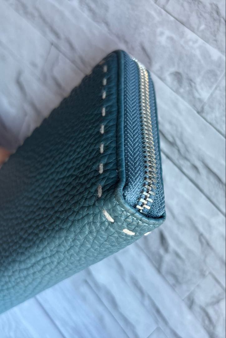 【超美品✨】傳濱野　den HAMANO 青 レザー 長財布