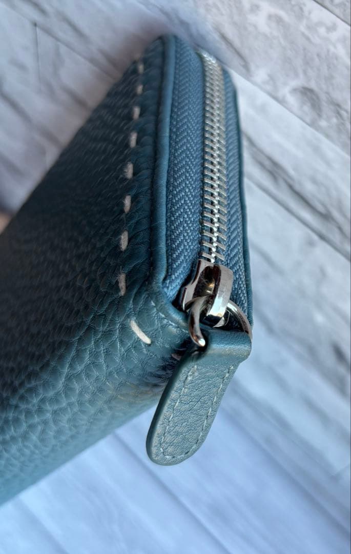 【超美品✨】傳濱野　den HAMANO 青 レザー 長財布