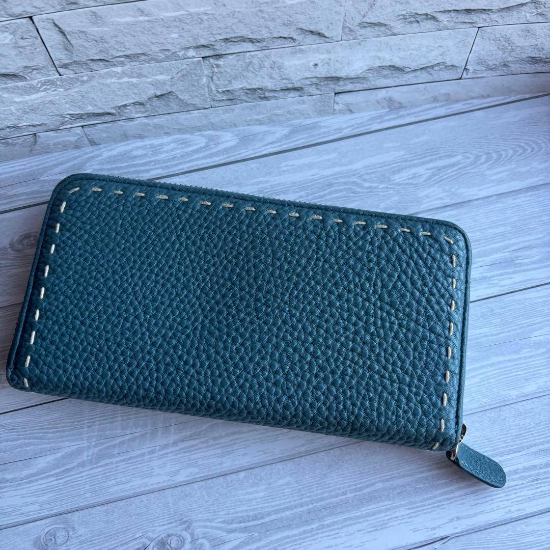 【超美品✨】傳濱野　den HAMANO 青 レザー 長財布