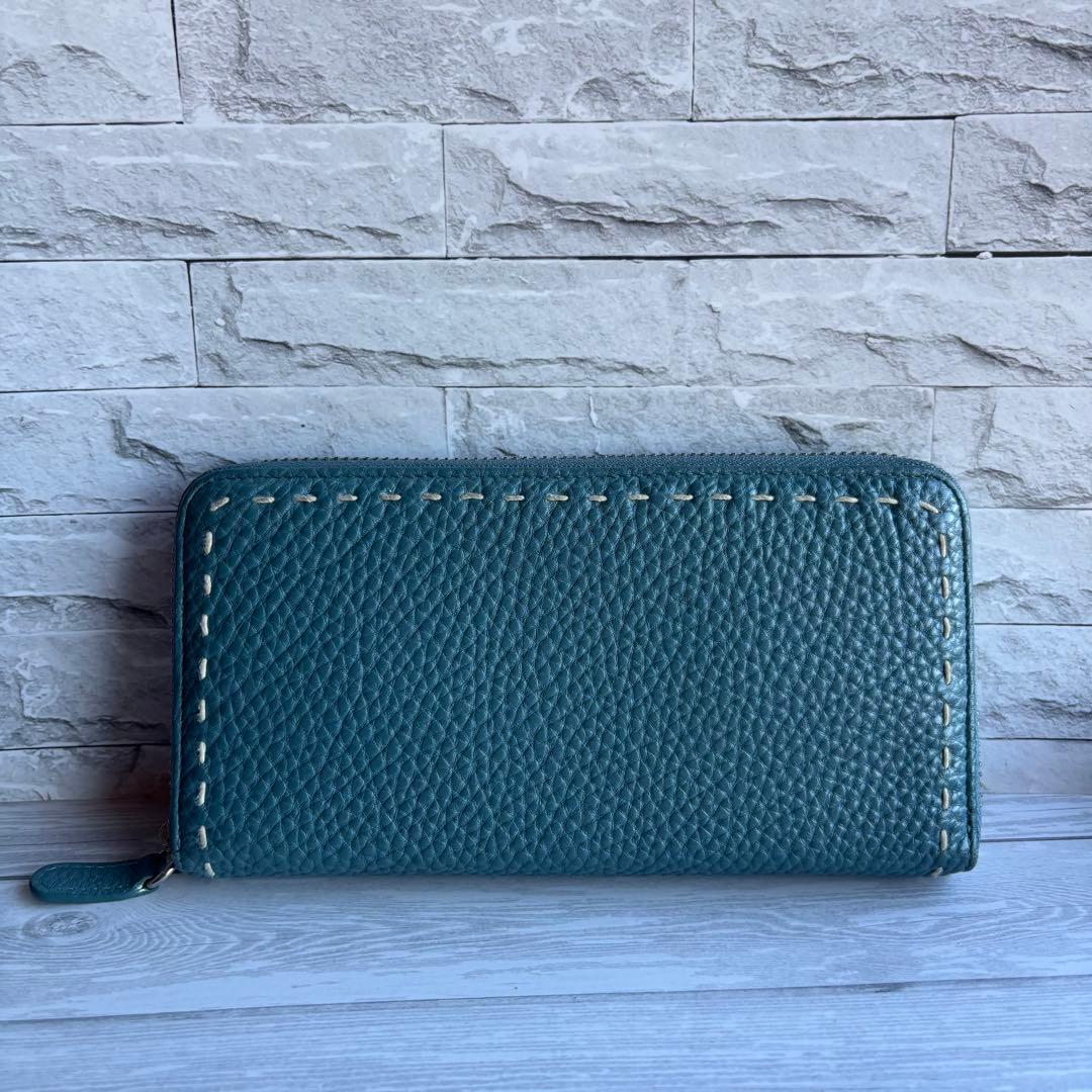 【超美品✨】傳濱野　den HAMANO 青 レザー 長財布