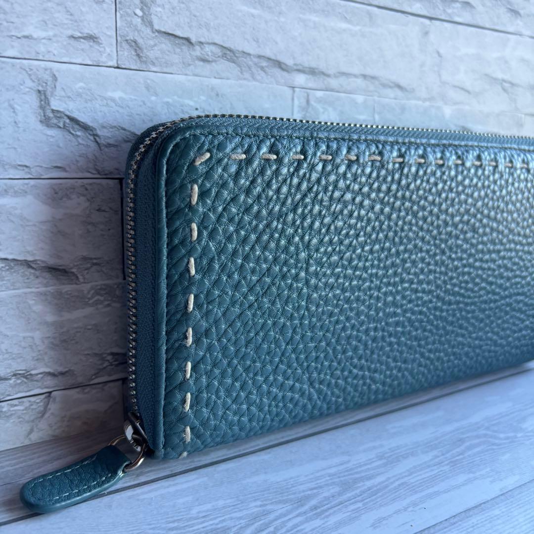 【超美品✨】傳濱野　den HAMANO 青 レザー 長財布